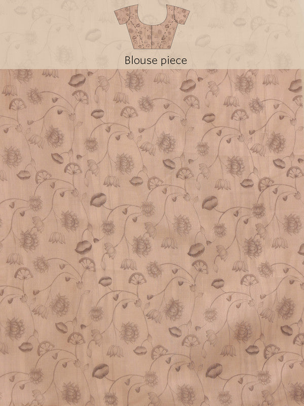 Green Cotton Blend Digital Print Animal Print Saree with Unstitched Blouse - Hiral Fashion | Grocsy