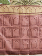 Hiral Fashion Blue Chanderi Cotton Blend Abstract Digital Printed Saree | Grocsy
