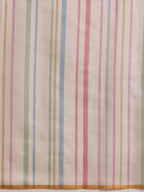 Hiral Fashion White Chanderi Cotton Blend Stripes Digital Printed Saree | Grocsy