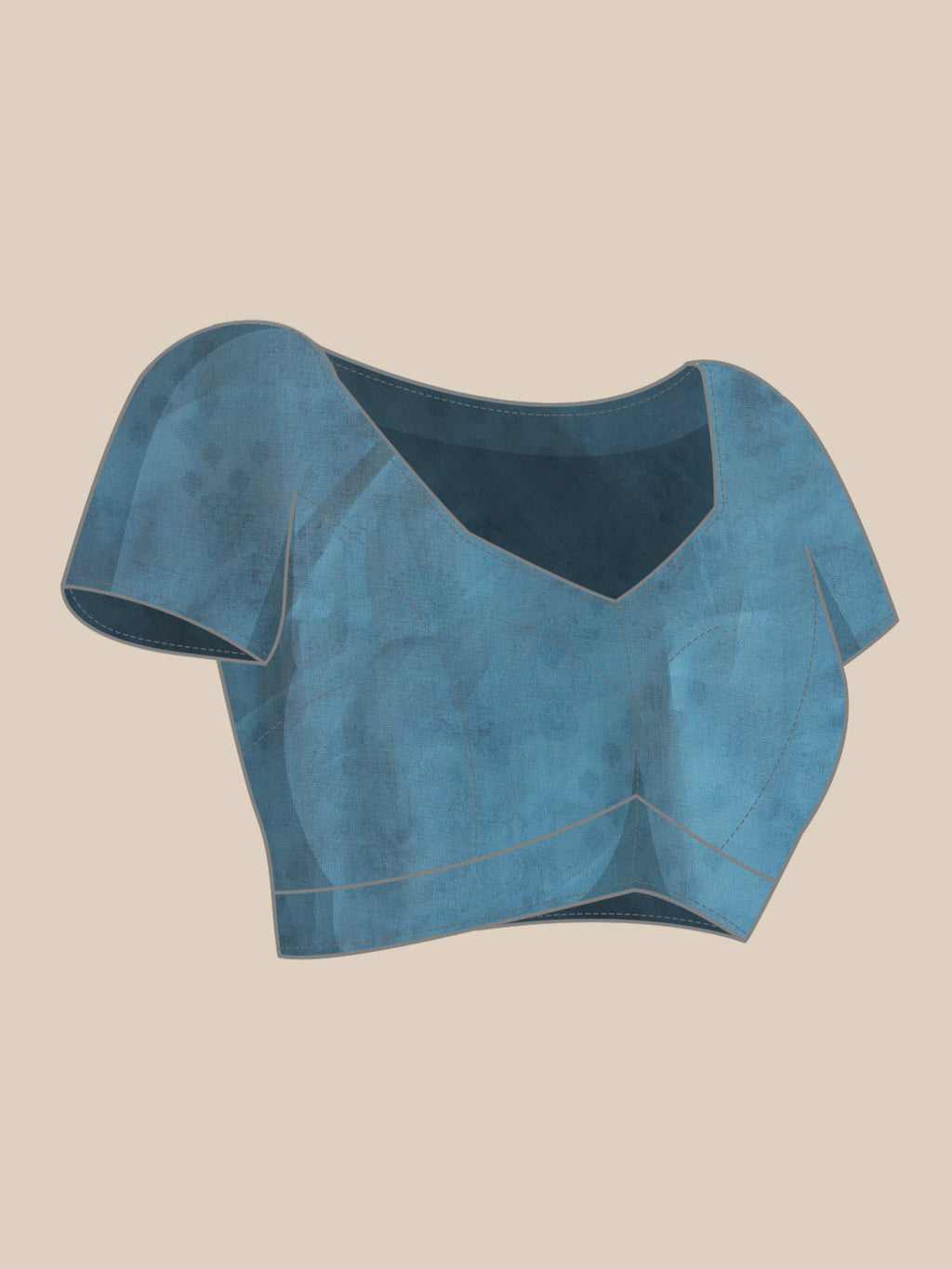 Hiral Fashion Blue Chanderi Cotton Blend Abstract Digital Printed Saree | Grocsy