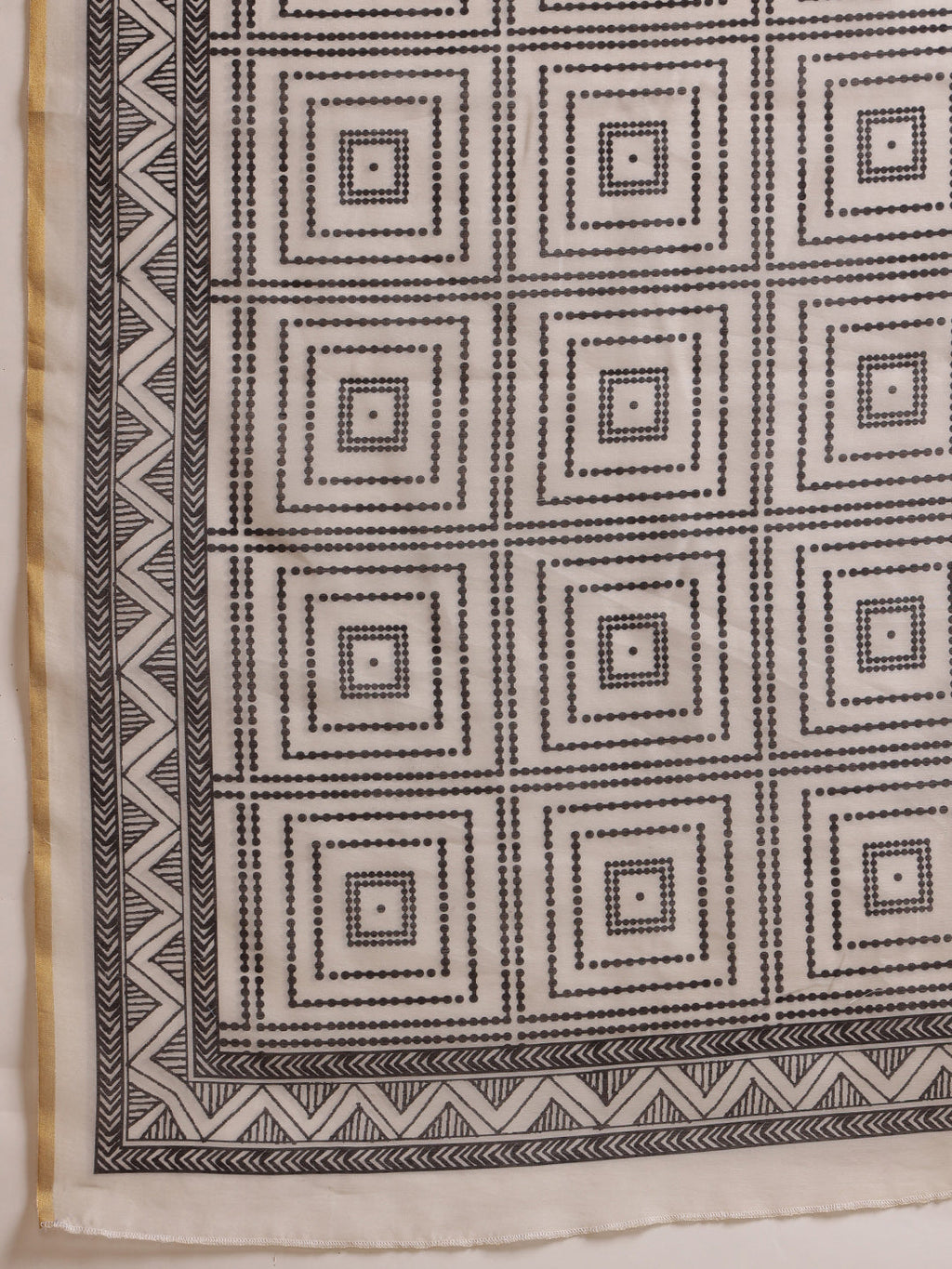 Hiral Fashion White Chanderi Cotton Blend Floral Digital Printed Saree | Grocsy