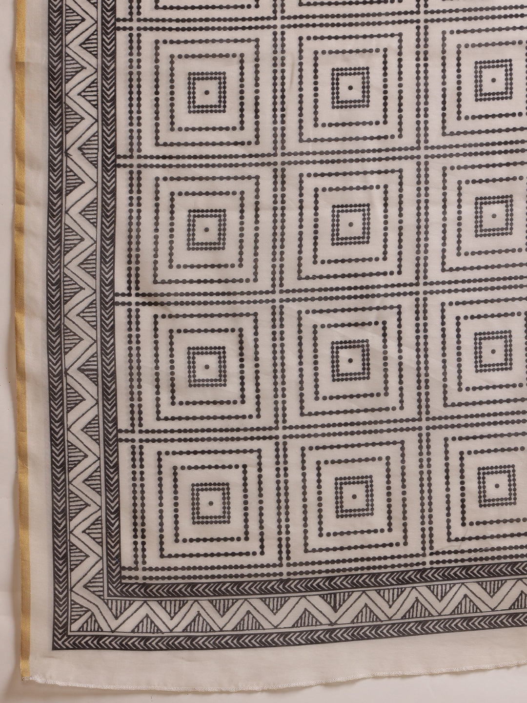 Hiral Fashion White Chanderi Cotton Blend Floral Digital Printed Saree | Grocsy