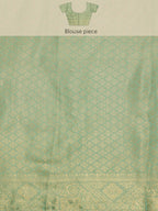 Green Cotton Woven Zari Design Floral Saree with Unstitched Blouse - Hiral Fashion | Grocsy