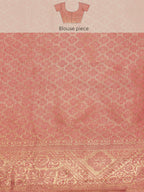 Pink Cotton Woven Zari Design Floral Saree with Unstitched Blouse - Hiral Fashion | Grocsy