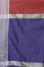 Hiral Fashion Red Banarasi Soft Silk Checks Zari Woven Saree | Grocsy