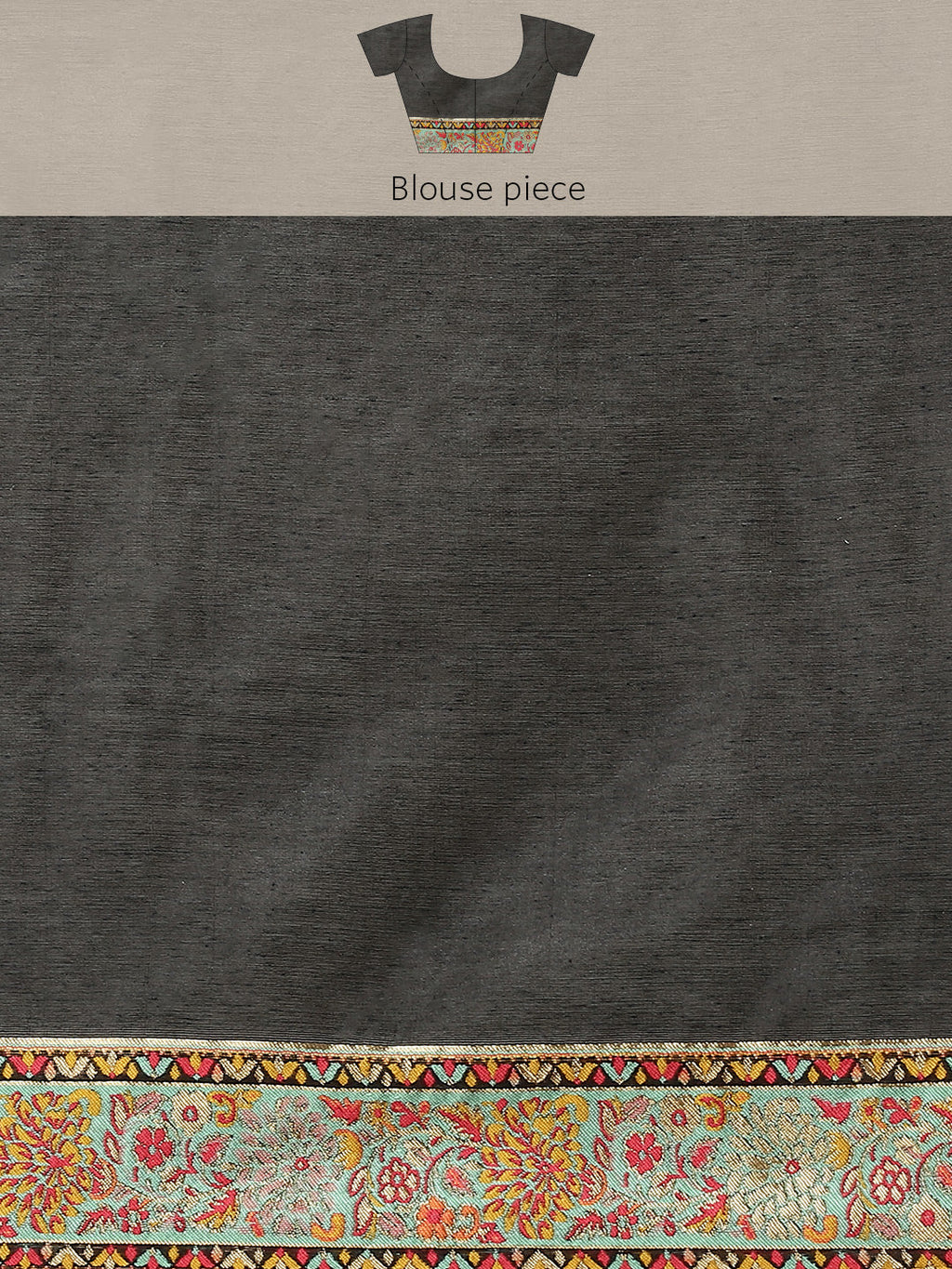 Black Cotton Blend Woven Thread Floral Saree with Unstitched Blouse - Hiral Fashion | Grocsy