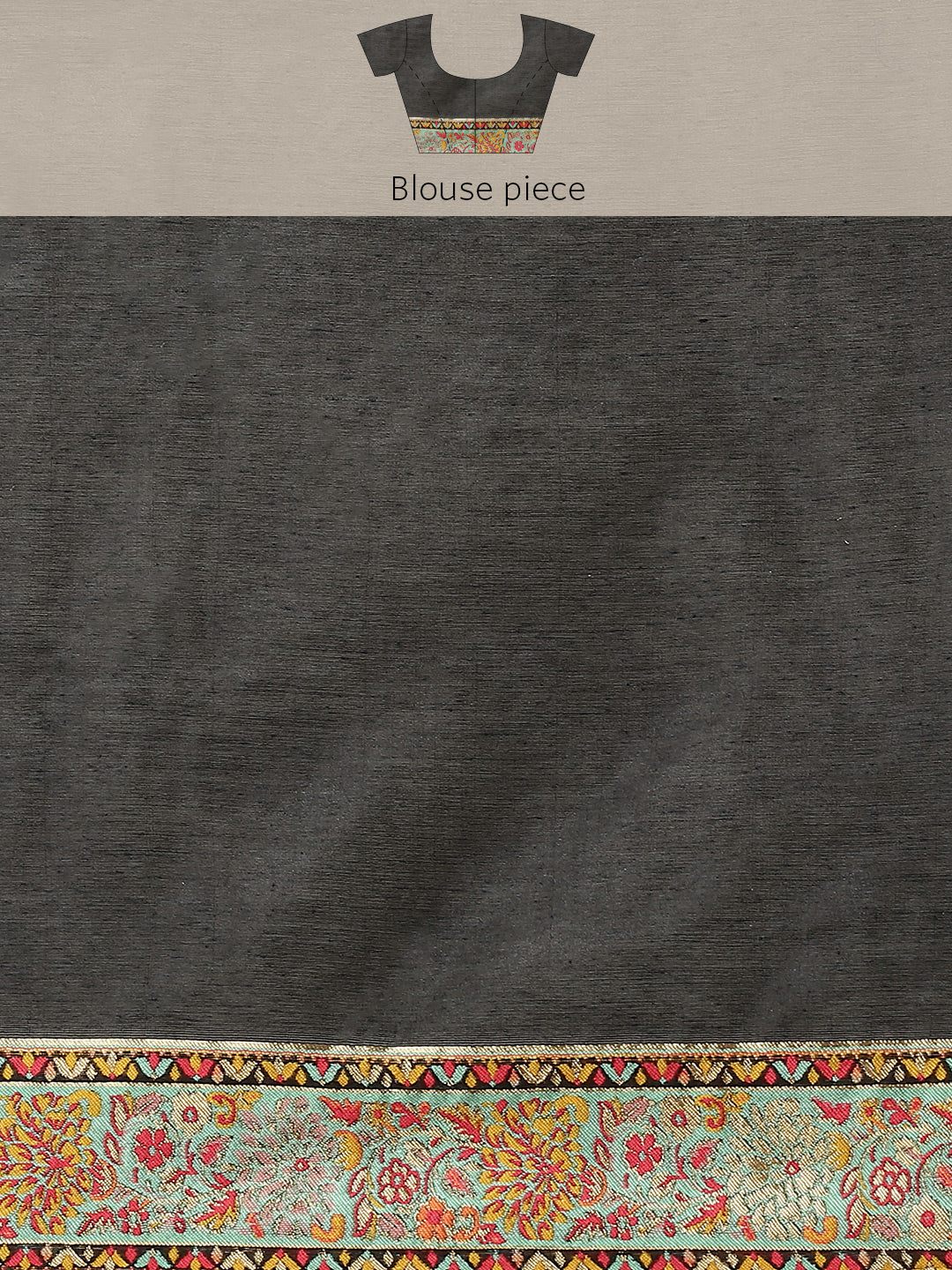 Black Cotton Blend Woven Thread Floral Saree with Unstitched Blouse - Hiral Fashion | Grocsy