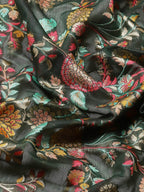 Green Cotton Blend Woven Thread Floral Saree with Unstitched Blouse - Hiral Fashion | Grocsy