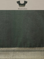 Green Cotton Blend Woven Thread Floral Saree with Unstitched Blouse - Hiral Fashion | Grocsy