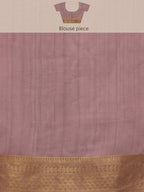 Pink Kota Doria Embroidered Floral Saree with Unstitched Blouse - Hiral Fashion | Grocsy