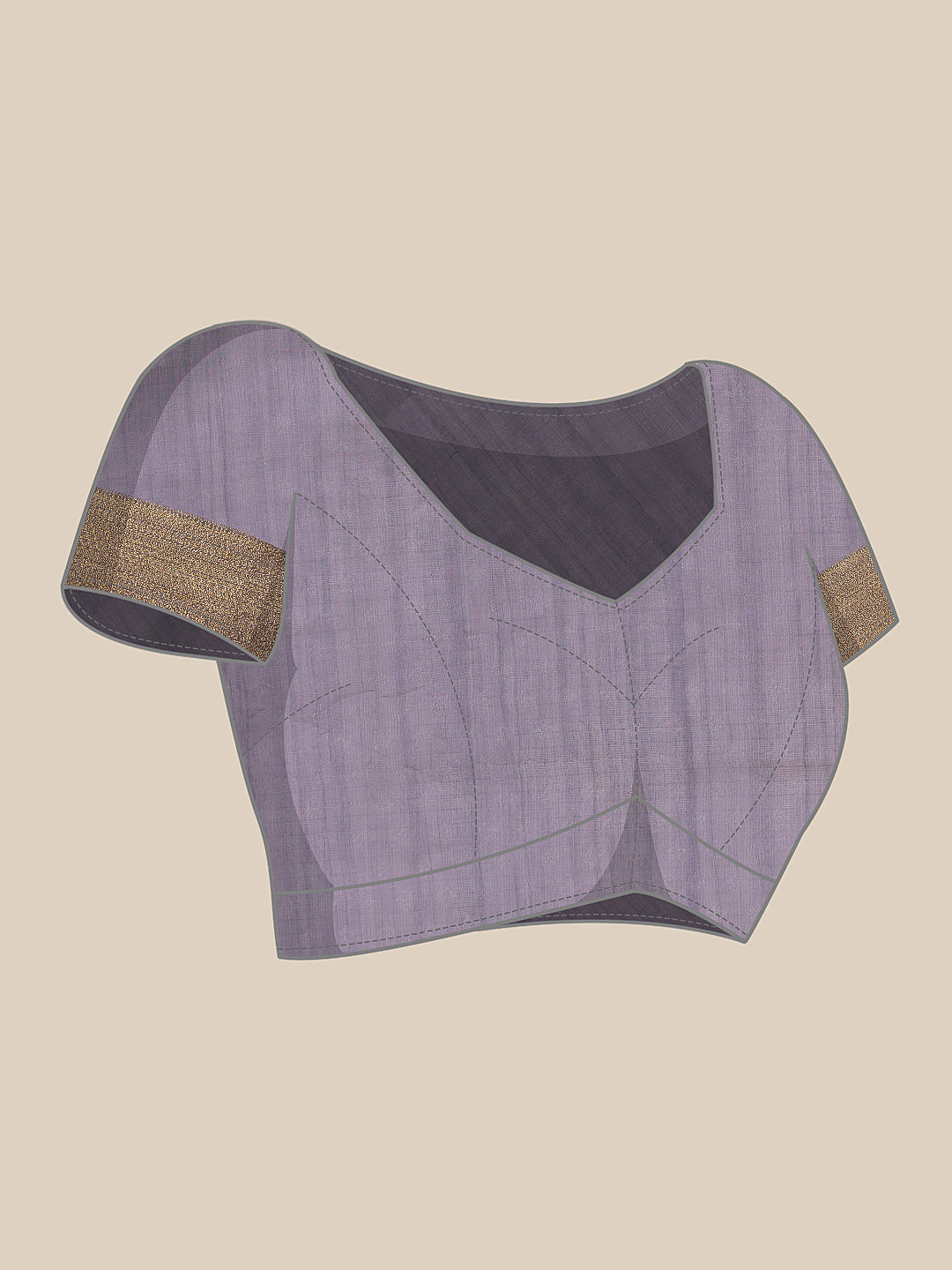 Lavender Kota Doria Embroidered Floral Saree with Unstitched Blouse - Hiral Fashion | Grocsy