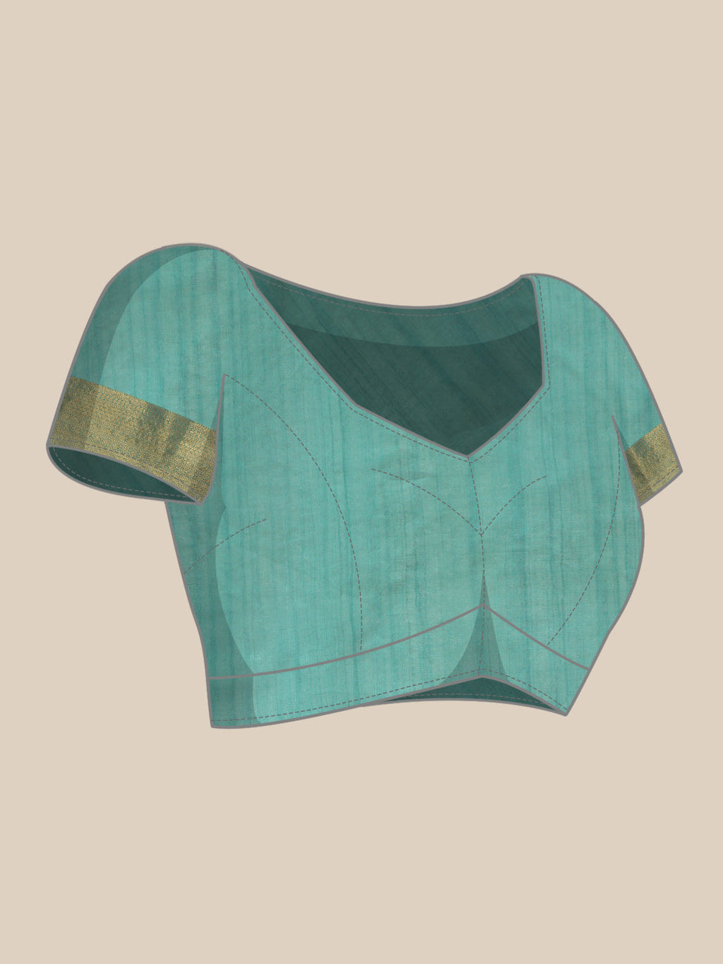 Turquoise Kota Doria Embroidered Floral Saree with Unstitched Blouse - Hiral Fashion | Grocsy