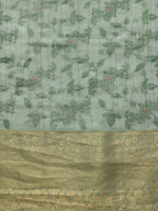 Green Kota Doria Embroidered Floral Saree with Unstitched Blouse - Hiral Fashion | Grocsy
