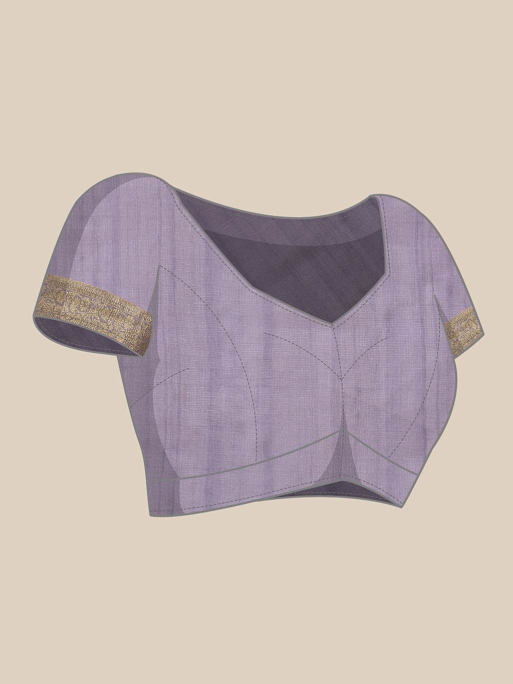 Lavender Kota Doria Embroidered Floral Saree with Unstitched Blouse - Hiral Fashion | Grocsy