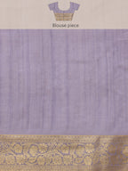 Lavender Kota Doria Embroidered Floral Saree with Unstitched Blouse - Hiral Fashion | Grocsy