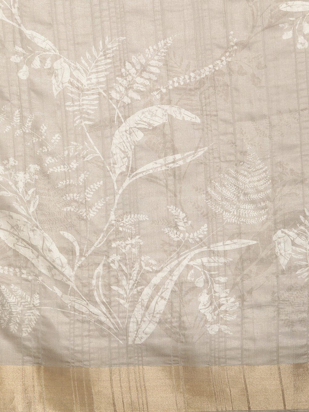 Beige Silk Blend Digital Print Floral Saree with Unstitched Blouse - Hiral Fashion | Grocsy