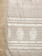 Beige Silk Blend Digital Print Floral Saree with Unstitched Blouse - Hiral Fashion | Grocsy