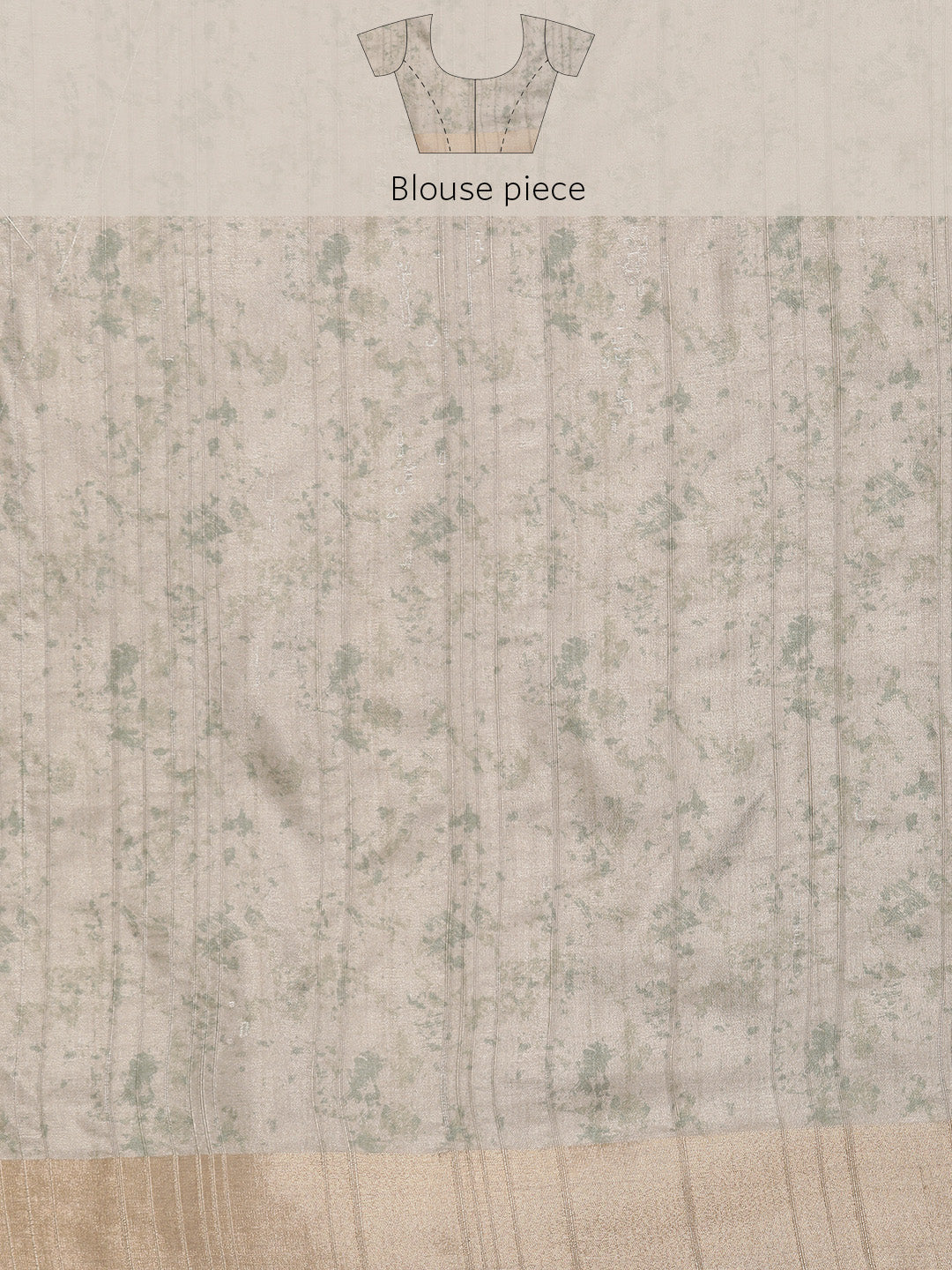 Beige Silk Blend Digital Print Floral Saree with Unstitched Blouse - Hiral Fashion | Grocsy