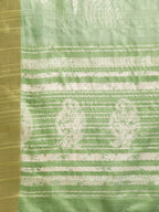 Green Silk Blend Digital Print Floral Saree with Unstitched Blouse - Hiral Fashion | Grocsy