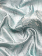 Gray Silk Blend Digital Print Floral Saree with Unstitched Blouse - Hiral Fashion | Grocsy