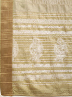 Olive Silk Blend Digital Print Floral Saree with Unstitched Blouse - Hiral Fashion | Grocsy