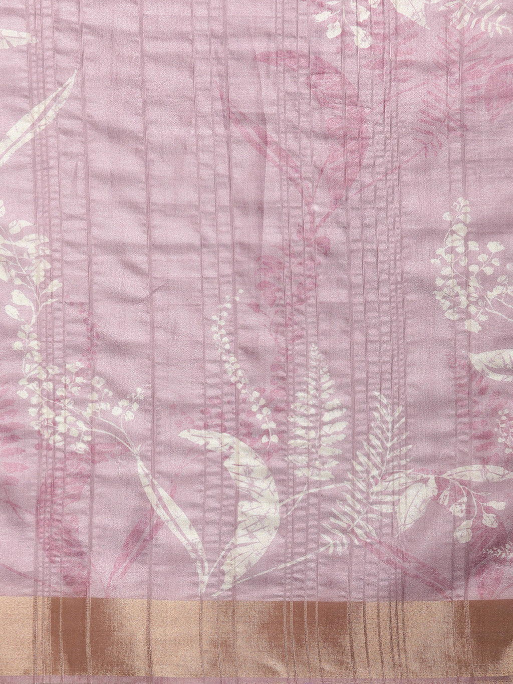 Purple Silk Blend Digital Print Floral Saree with Unstitched Blouse - Hiral Fashion | Grocsy