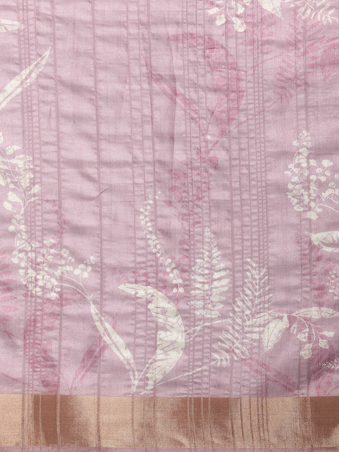 Purple Silk Blend Digital Print Floral Saree with Unstitched Blouse - Hiral Fashion | Grocsy
