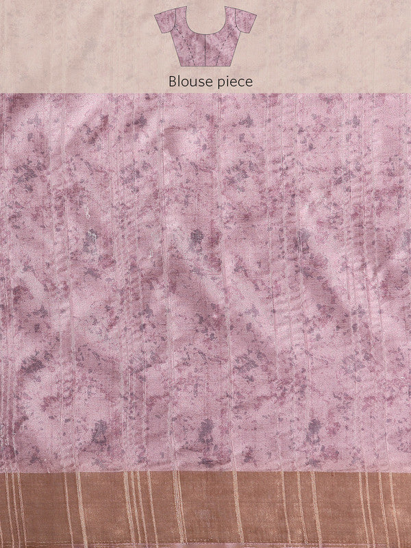 Purple Silk Blend Digital Print Floral Saree with Unstitched Blouse - Hiral Fashion | Grocsy