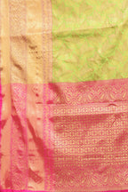 Hiral Fashion Green Banarasi Art Silk Floral Woven Design Saree | Grocsy