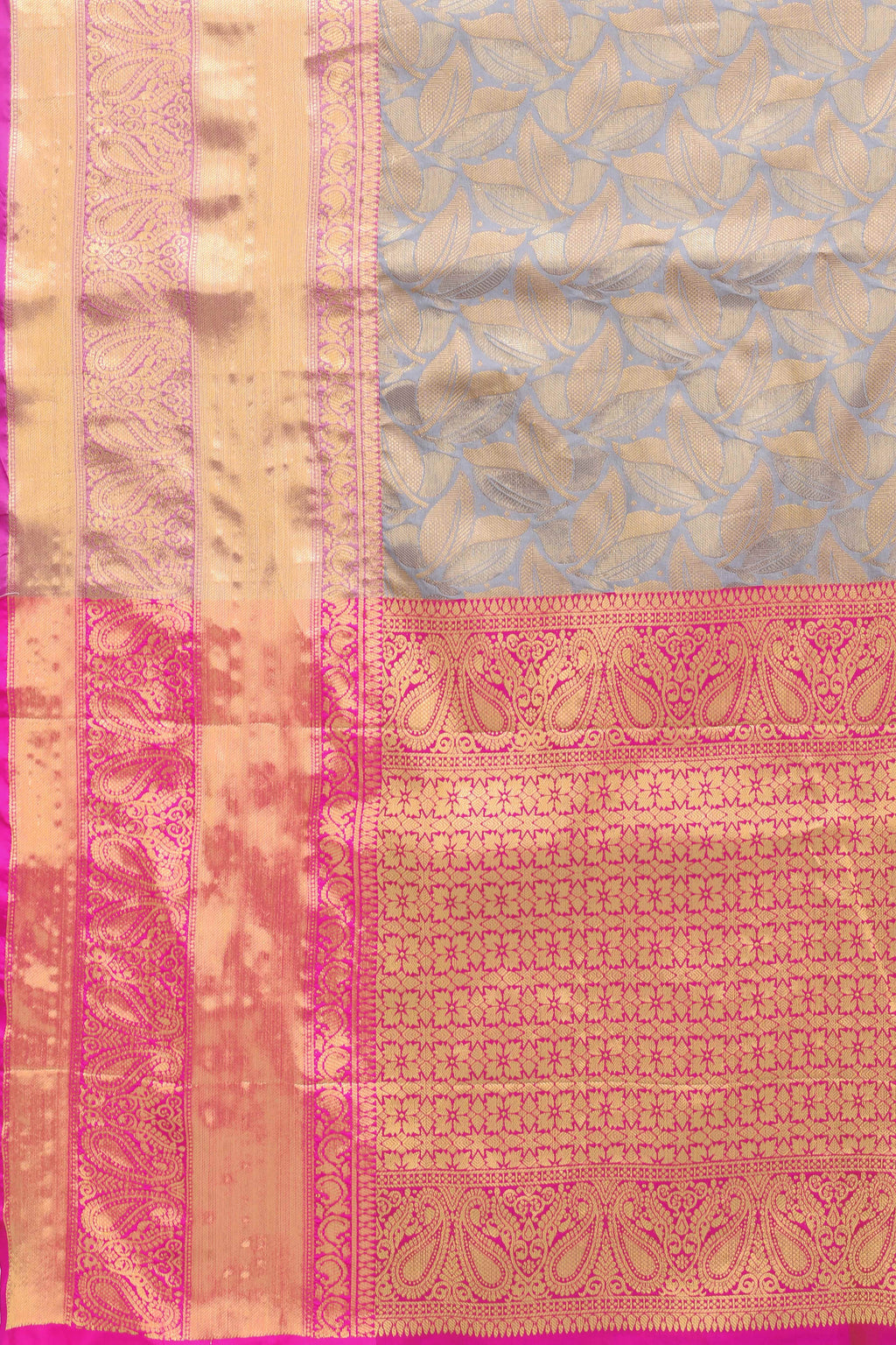 Hiral Fashion Grey Banarasi Art Silk Floral Woven Design Saree | Grocsy