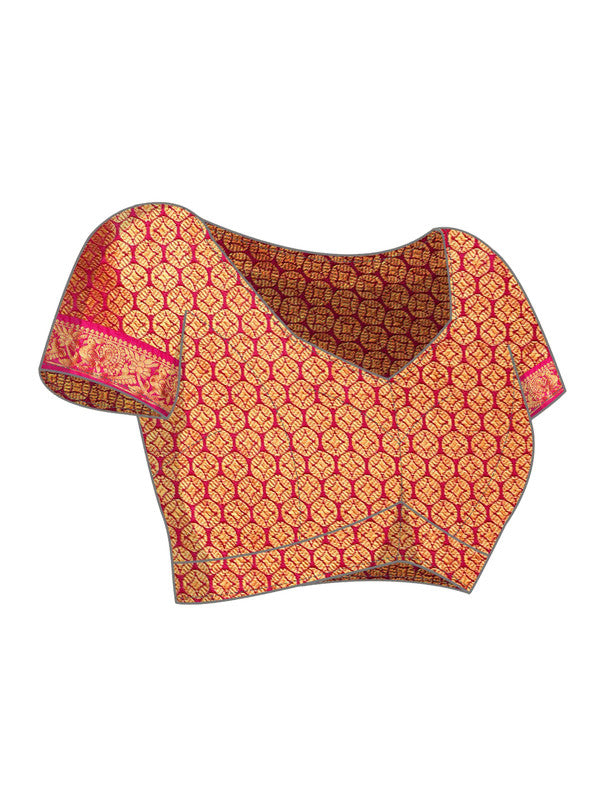 Black Pure Silk Woven Zari Design Polka Dots Saree with Unstitched Blouse - Hiral Fashion | Grocsy