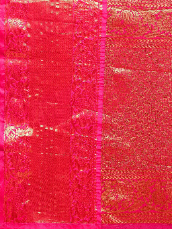 Mustard Pure Silk Woven Zari Design Polka Dots Saree with Unstitched Blouse - Hiral Fashion | Grocsy