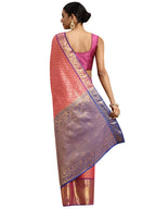 Pink Pure Silk Woven Zari Design Polka Dots Saree with Unstitched Blouse - Hiral Fashion | Grocsy