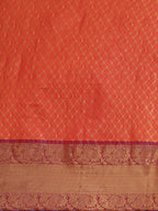 Red Pure Silk Woven Zari Design Polka Dots Saree with Unstitched Blouse - Hiral Fashion | Grocsy