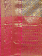 Gray Brocade Woven Zari Design Paisely Saree with Unstitched Blouse - Hiral Fashion | Grocsy