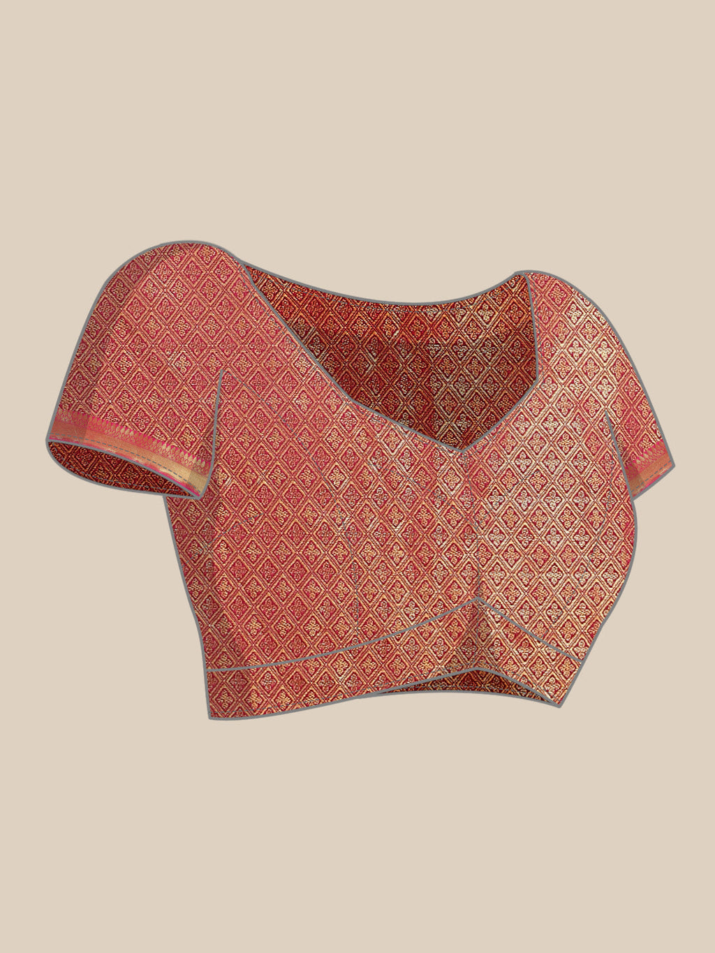 Gray Brocade Woven Zari Design Paisely Saree with Unstitched Blouse - Hiral Fashion | Grocsy