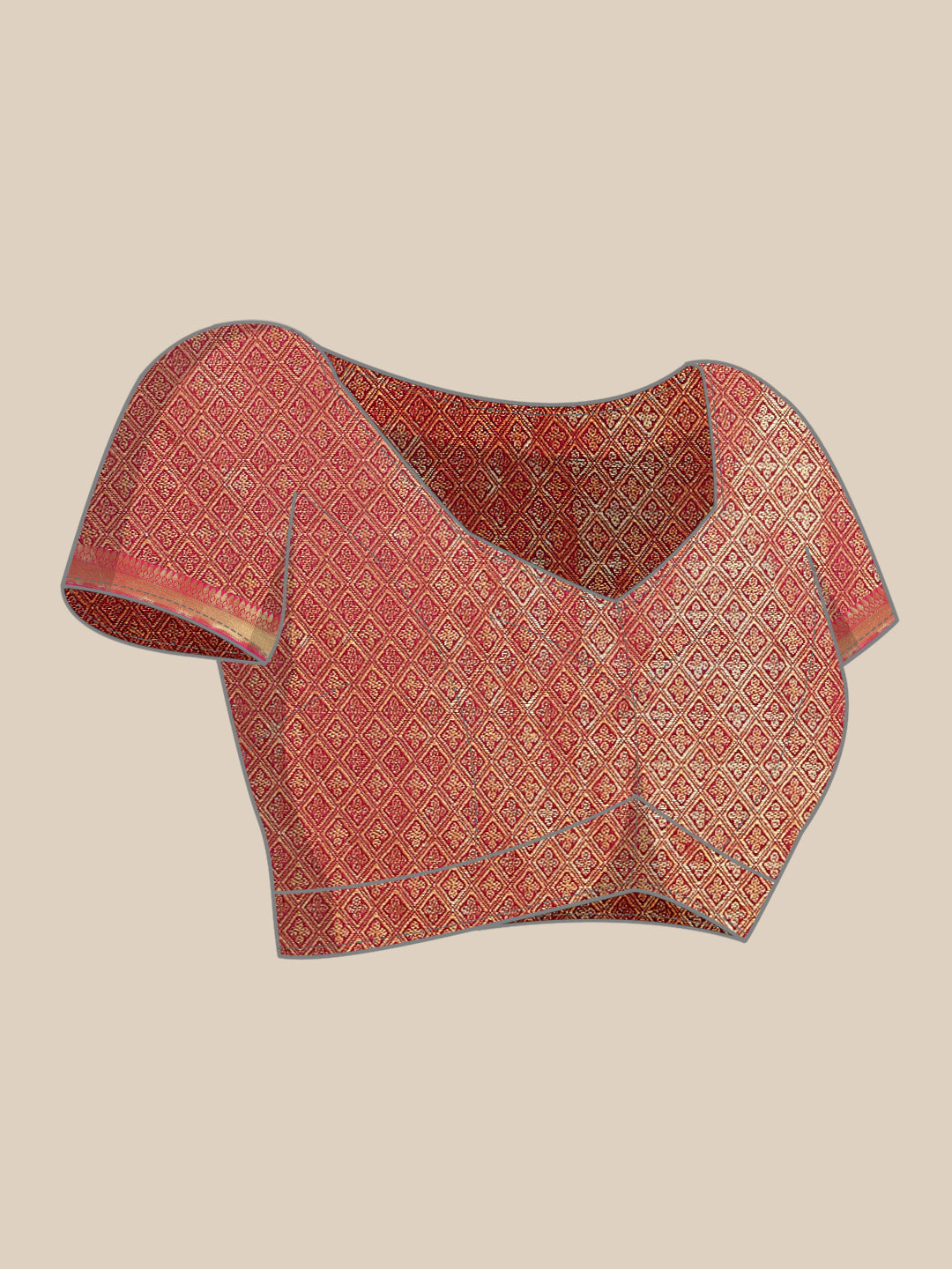 Gray Brocade Woven Zari Design Paisely Saree with Unstitched Blouse - Hiral Fashion | Grocsy