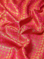 Pink Brocade Woven Zari Design Paisely Saree with Unstitched Blouse - Hiral Fashion | Grocsy