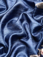 Blue Silk Blend Digital Print Floral Saree with Unstitched Blouse - Hiral Fashion | Grocsy