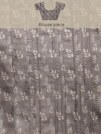 Brown Silk Blend Digital Print Floral Saree with Unstitched Blouse - Hiral Fashion | Grocsy