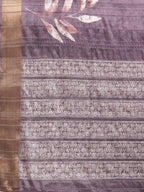 Lavender Silk Blend Digital Print Floral Saree with Unstitched Blouse - Hiral Fashion | Grocsy
