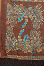Blue Cotton Blend Printed Kalamkari Saree with Unstitched Blouse - Hiral Fashion | Grocsy