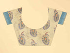 Blue Cotton Blend Printed Kalamkari Saree with Unstitched Blouse - Hiral Fashion | Grocsy