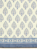 Blue Cotton Blend Printed Dabu Saree with Unstitched Blouse - Hiral Fashion | Grocsy
