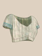Beige Silk Blend Woven Zari Design Paisley Saree with Unstitched Blouse - Hiral Fashion | Grocsy