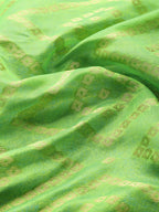 Green Silk Blend Woven Zari Design Geomatric Saree with Unstitched Blouse - Hiral Fashion | Grocsy