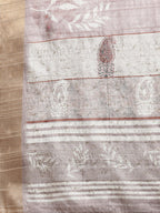 Brown Silk Blend Digital Print Floral Saree with Unstitched Blouse - Hiral Fashion | Grocsy