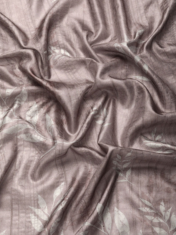 Brown Silk Blend Digital Print Floral Saree with Unstitched Blouse - Hiral Fashion | Grocsy