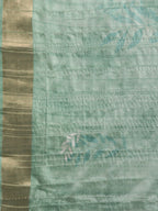 Green Silk Blend Digital Print Floral Saree with Unstitched Blouse - Hiral Fashion | Grocsy