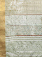 Olive Silk Blend Digital Print Floral Saree with Unstitched Blouse - Hiral Fashion | Grocsy